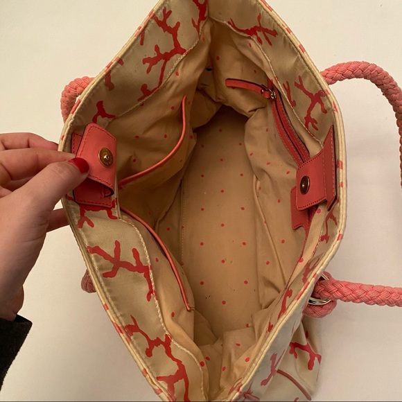 Vintage Kate spade coral print rope handle handbag - Picture 5 of 8